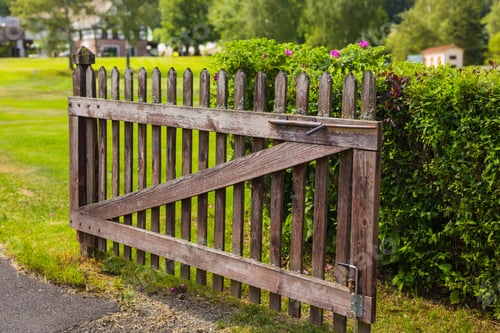Preview: Wooden gate design, outdoor day light