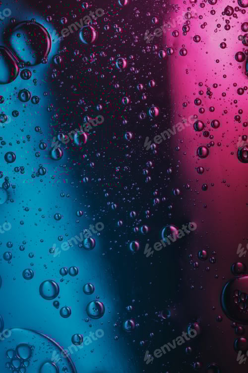 Preview: air bubbles underwater in colorful light