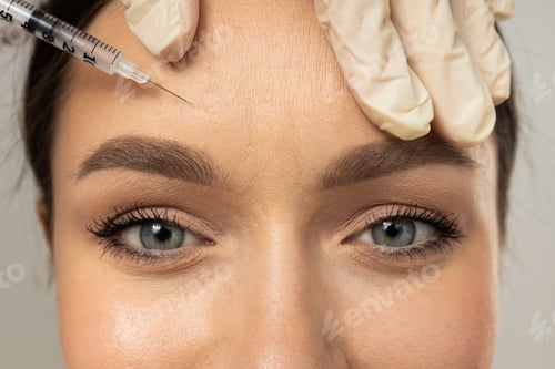 Preview: Concept of beauty and botox with young woman