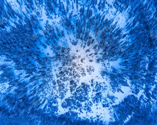 Preview: Aerial view of the mystical landscape of a winter