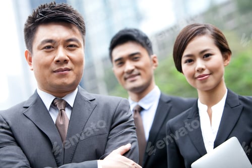 Preview: Professional businessman with his team in Hong Kong