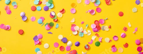 Preview: Colorful confetti on yellow background