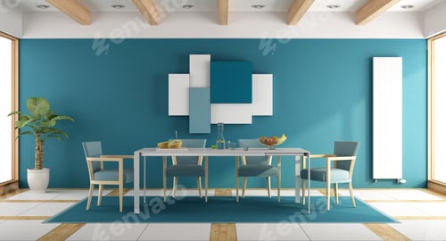 Preview: Blue dining room