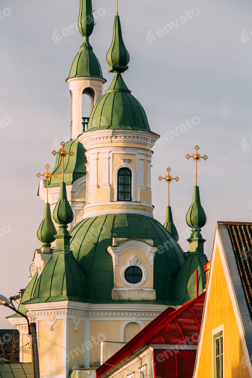 Preview: Parnu, Estonia. St. Catherine's Church Is Russian Orthodox Church. Famous Attraction Landmark