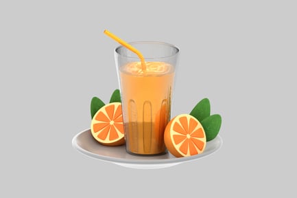 Preview: Fresh orange juice in glass