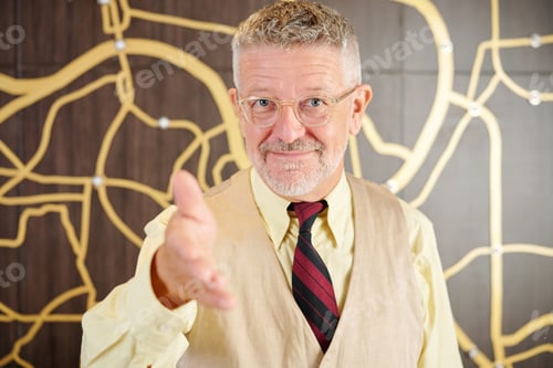 Preview: Man greeting business partner