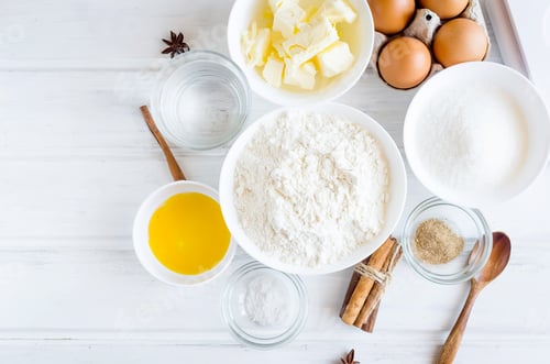 Preview: ingredients for baking gingerbread or cake
