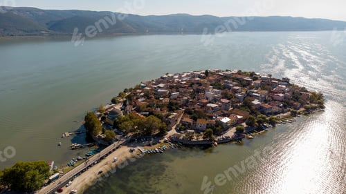 Preview: Aerial drone view of Gölyazı - Golyazi Peninsula in Bursa - Turkey
