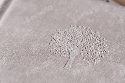 Preview: A photo book in a grey cloth cover lies on the box. the concept of creating books