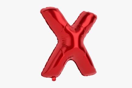 Preview: Red Letter X Foil Balloon