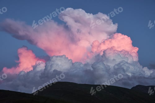 Preview: dramatic cloudscape in the twilight with sunset sunrise