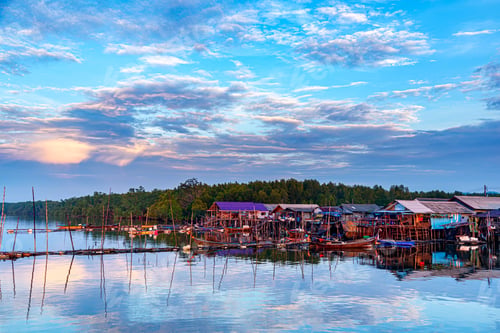 Preview: Beautiful landscape at fisherman Sam Chong Tai village , Phang Nga province, Thailand.