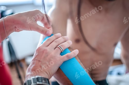 Preview: Applying Blue Kinesiology Tape for Injury Therapy