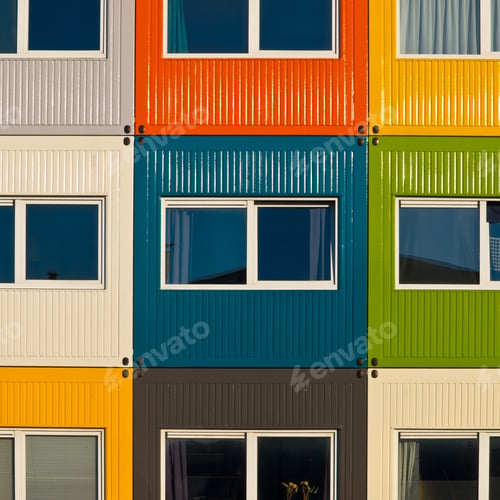 Preview: colorful cargo containers used as home by students
