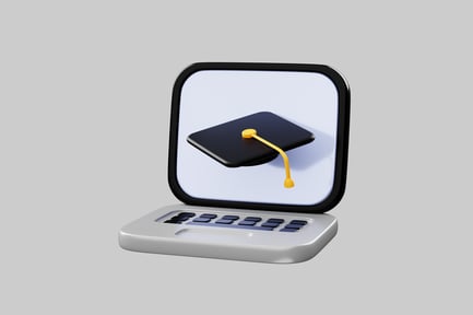 Preview: Graduation cap on laptop screen