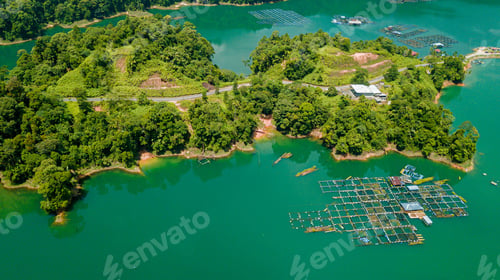 Preview: Aerial drone view of Kenyir Lake or Tasik Kenyir which is located at Kuala Berang in Hulu Terengganu