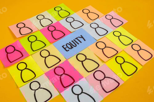 Preview: Promote Workplace Equity With Vibrant Sticky Notes Showing Diverse People And Inclusion