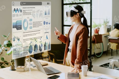 Preview: Office Worker Using Virtual App