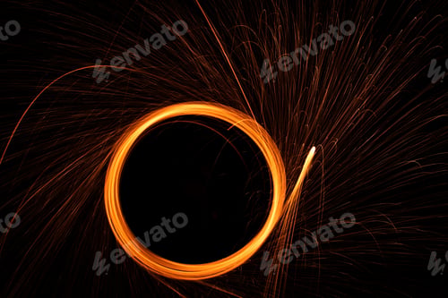 Preview: Golden fireworks on a black background - perfect for the background