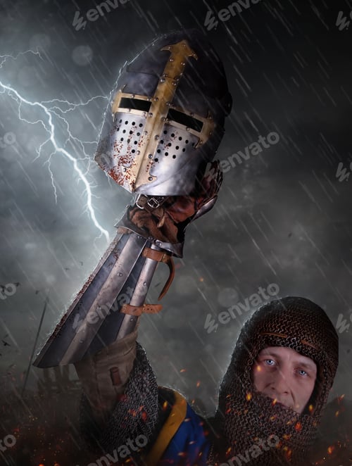 Preview: Lightning strikes a knight on battlefield.
