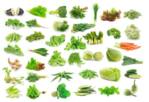 Preview: Vegetables collection isolated on white background