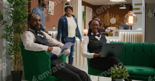 Preview: Employees of hotel checking information