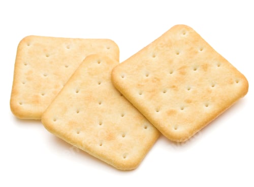 Preview: Dry cracker cookies isolated on white background cutout