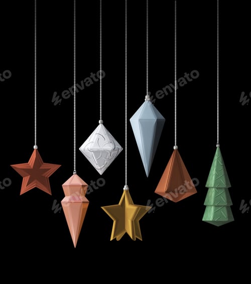 Preview: Modern design Christmas decoration metallic 3D