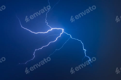 Preview: Electric Blue Lightning Flashes in the Night Sky