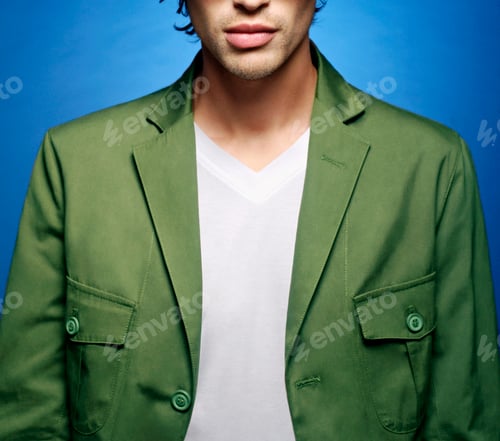 Preview: crop of man face with blue background
