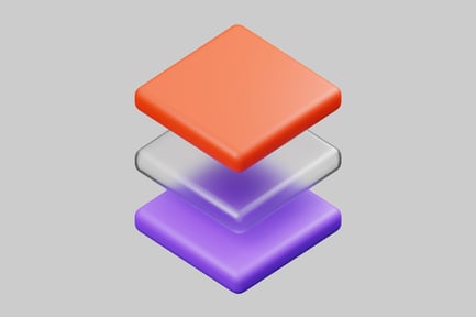 Stacked transparent squares design element