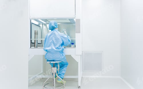 Preview: Researcher Working in a Sterile Laboratory Environment