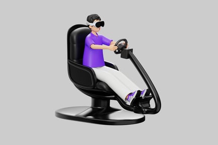 Preview: Vr gamer on racing seat