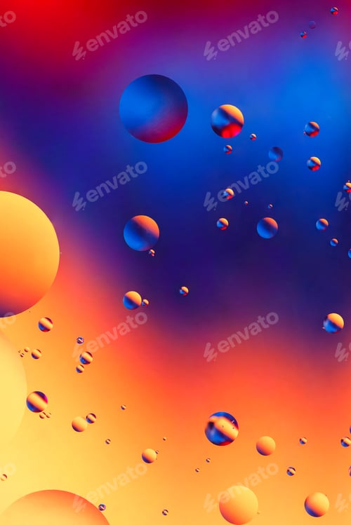 Preview: Colorful artificial background with bubbles.