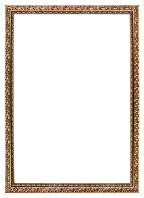 Preview: Openwork frame for picture or photo, element for decoration or design, isolated on white background