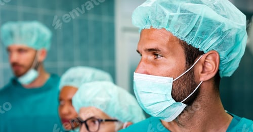 Preview: Exhausted surgeons at the emergency room as a sign of stress and overwork