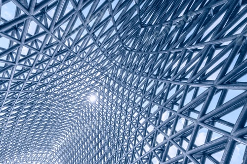 Preview: Abstract Steel Architecture Against Blue Sky