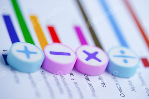 Preview: Math Symbols Charts Graphs spreadsheet. Finance Banking Account,