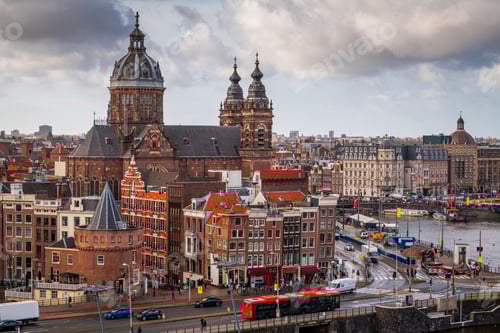 Preview: Amsterdam, Netherlands Cityscape Over the Old Centre District