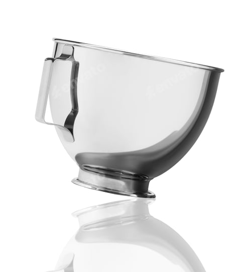 Preview: Stainless steel bowl. Isolated on white background