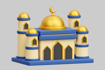 Preview: Golden Mosque Design For Ramadan