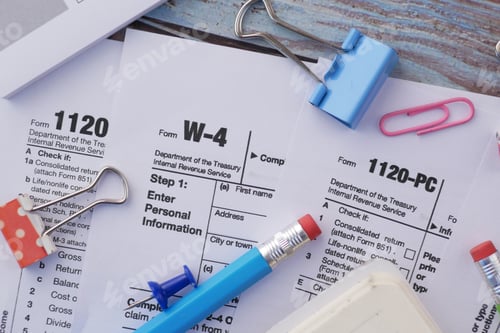 Preview: many US tax form on table