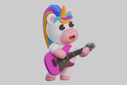 Preview: Rocking unicorn guitarist character