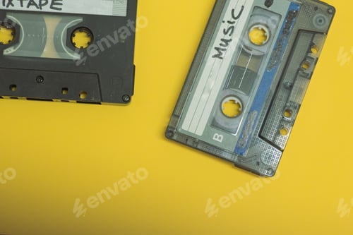 Preview: Cassettes shot from above, shot from directly above