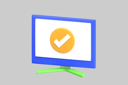 Preview: Computer screen with check mark
