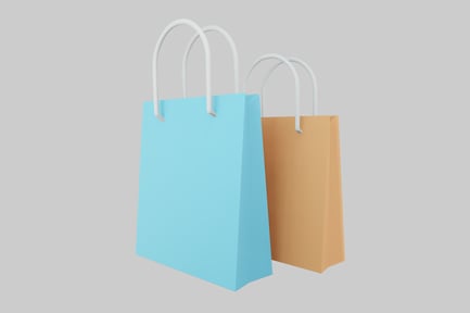 Preview: Pastel shopping bags with handles