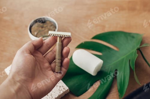 Preview: Natural soap, solid shampoo in metal tin, reusable razor, crystal eco deodorant