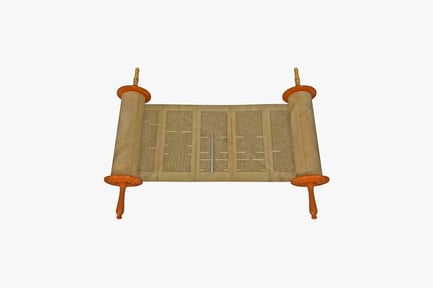 Preview: Torah scroll with spindles and candles