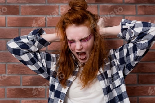 Preview: A teenage girl with bright colorful makeup.