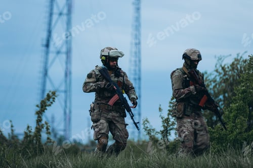 Preview: Ukrainain military patrol checking the territory